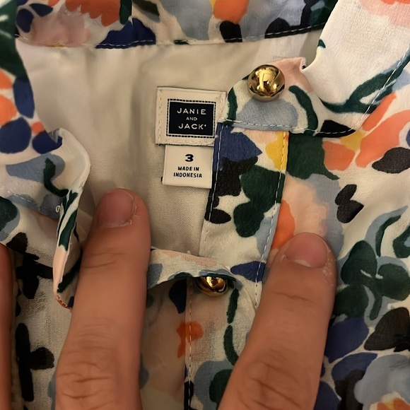 Janie and Jack White Blue Pink Ruffled Tiered Sundress - Picture 2 of 6